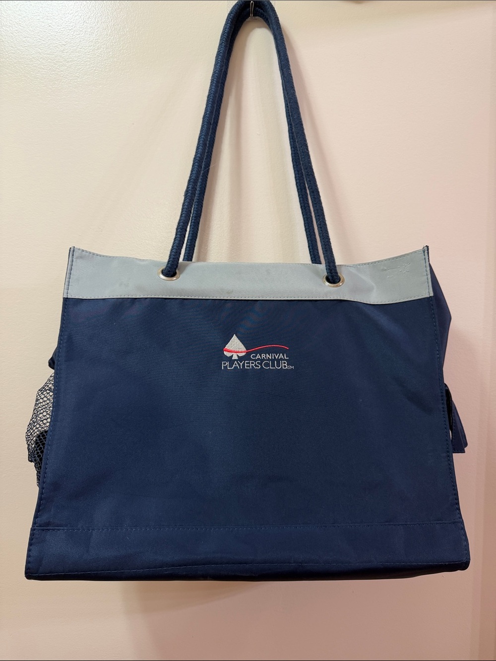 Carnival. Navy blue Tote Bag. 17”X12”X5”. Never Used.